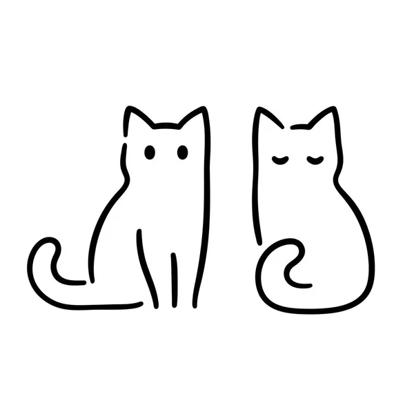 Minimální kočka kreslení — Stockový vektor