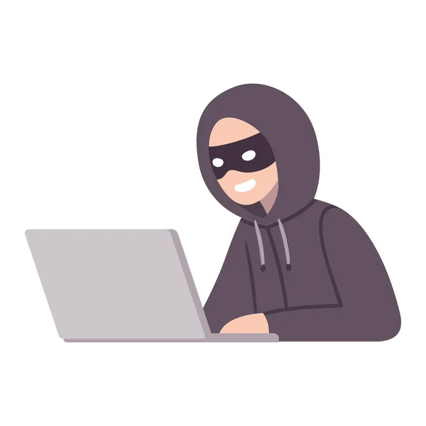 Počítač hacker zloděj — Stockový vektor