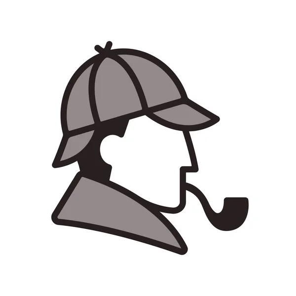 Sherlock Holmes profile logo — Stock Vector