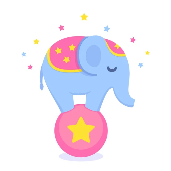 Elefante de circo de dibujos animados — Vector de stock