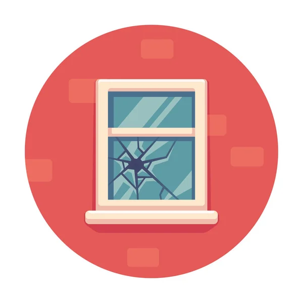 Illustration de fenêtre cassée — Image vectorielle