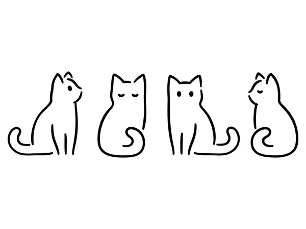 Минимальный рисунок кошки — стоковый вектор
