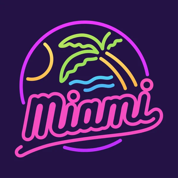 Signo de neón Miami — Archivo Imágenes Vectoriales