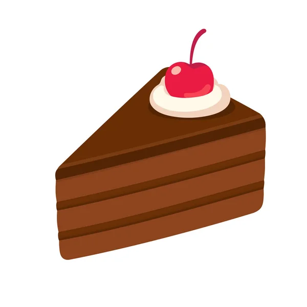 Кусок шоколадного торта — стоковый вектор