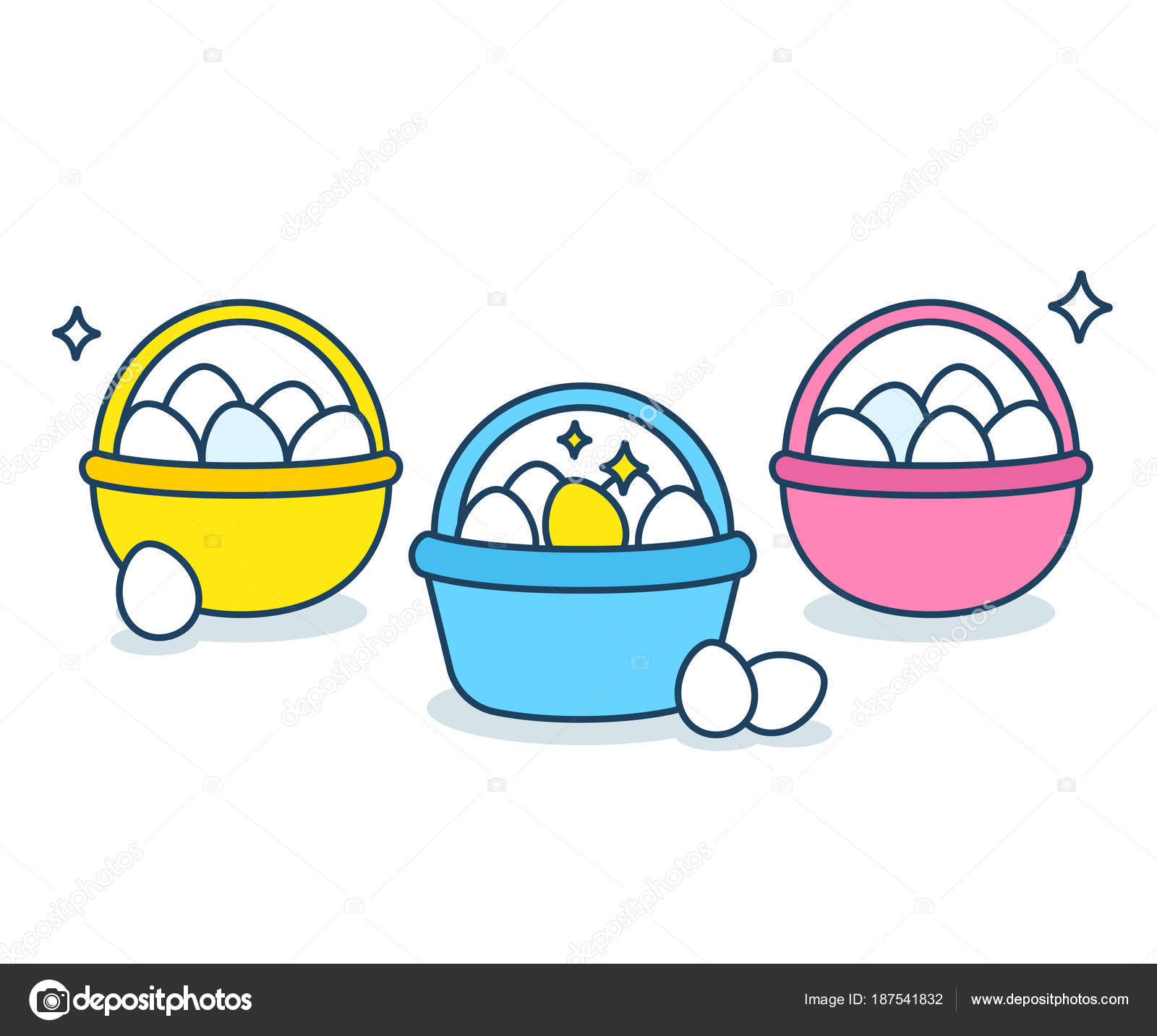Eggs Different Baskets Metaphor Business Investment Portfolio