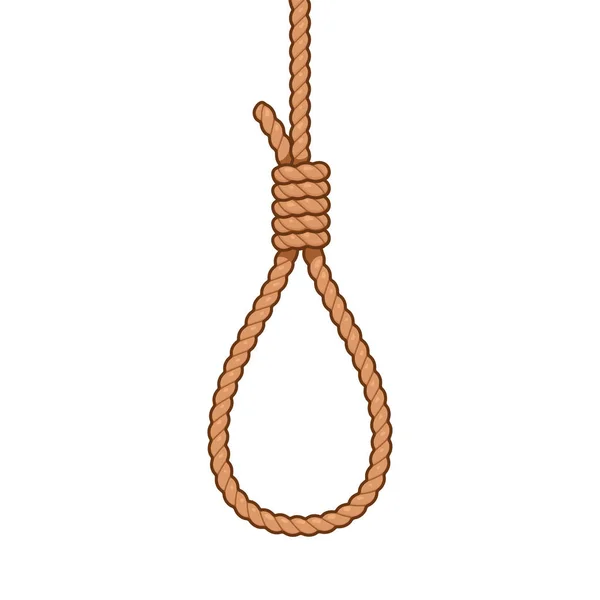 Hangman Noose Rope Knot Cartoon Style Drawing Suicide Death Hanging — Stock Vector