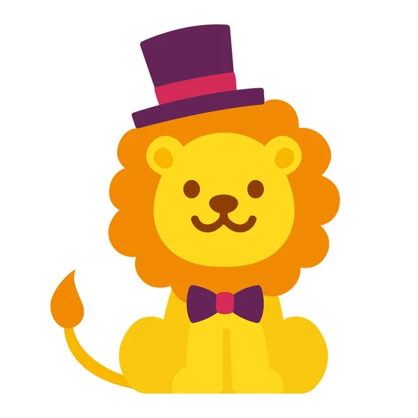 Lindo león de dibujos animados dandy — Vector de stock