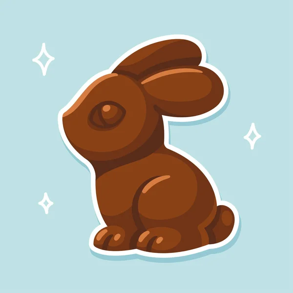 Cute chocolade bunny illustratie — Stockvector