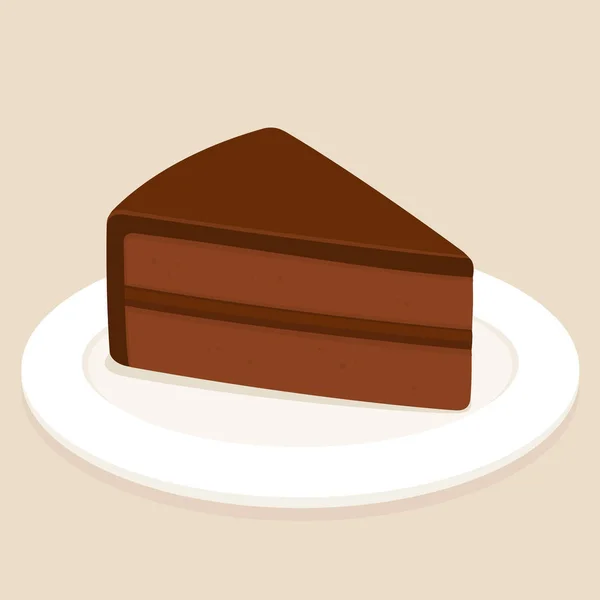 Tranche de gâteau au chocolat — Image vectorielle