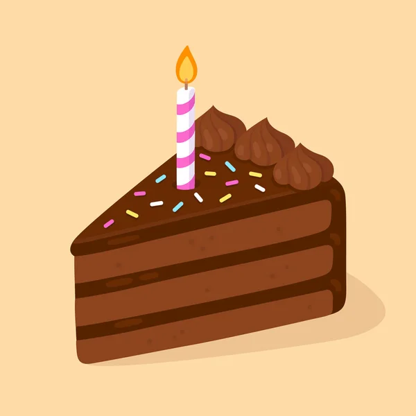 Κέικ σοκολάτας με κερί — Διανυσματικό Αρχείο