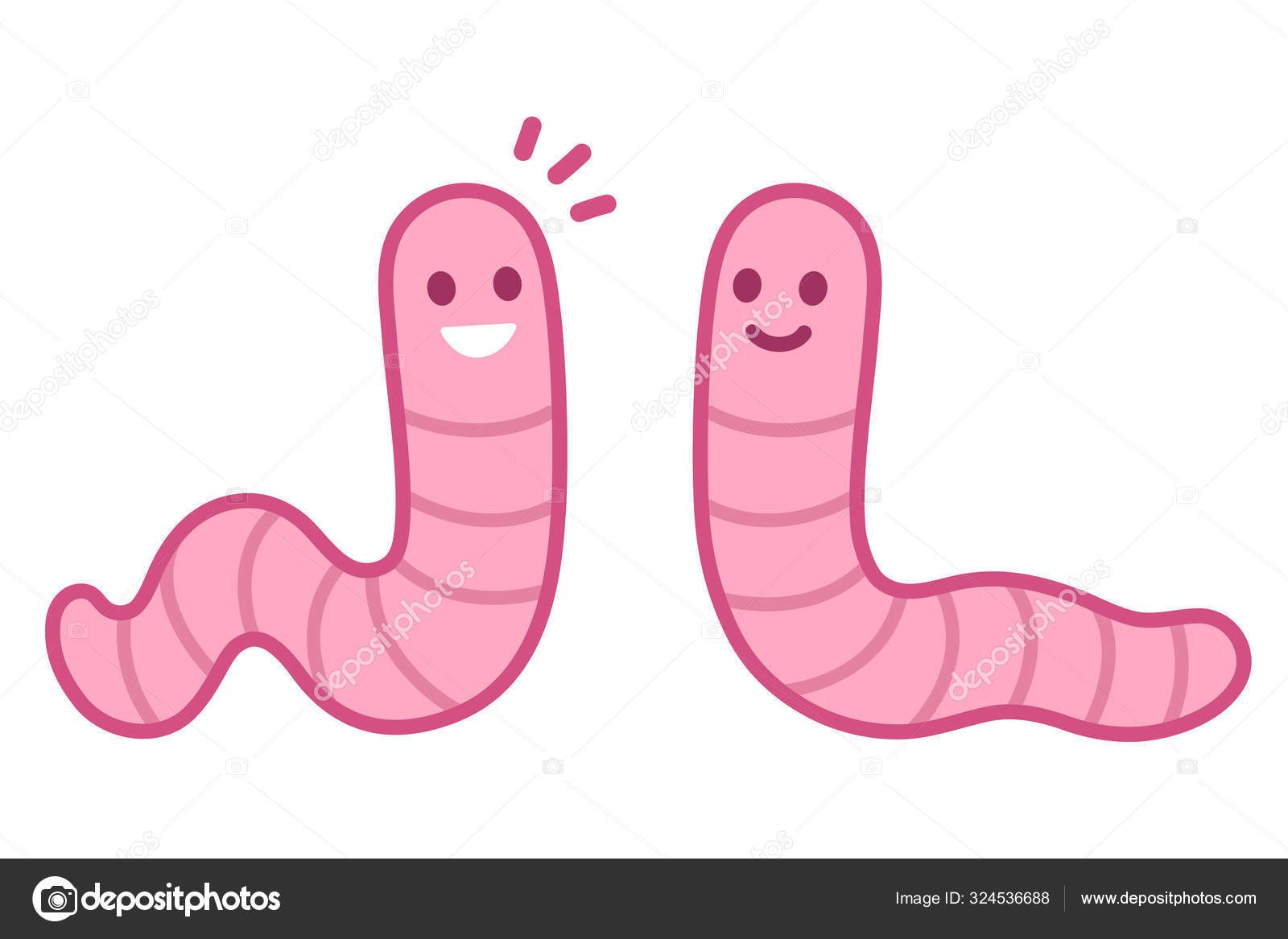 Cute cartoon earthworms Stock Vector by ©Sudowoodo 324536688