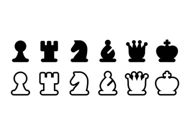 Chess pieces icon set clipart