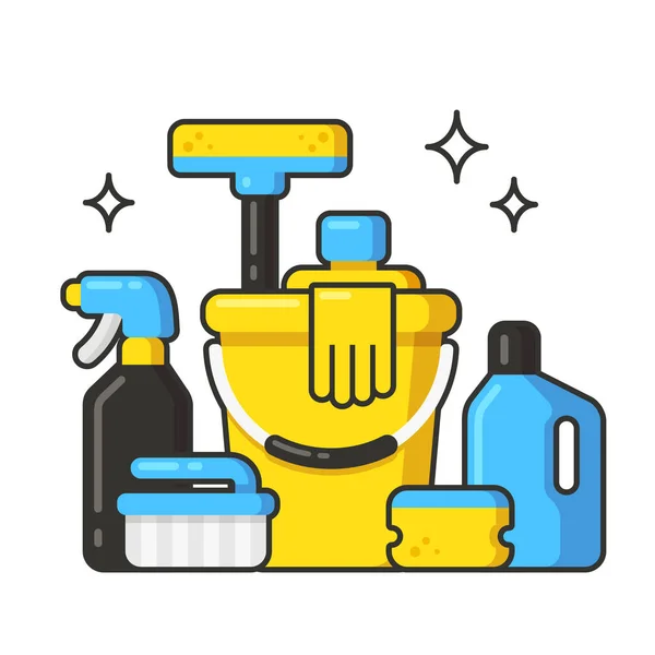 Cleaning supplies set — Stock Vector