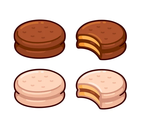Set di cookie Alfajor — Vettoriale Stock