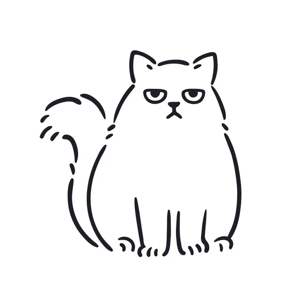 Angry cat drawing — 스톡 벡터
