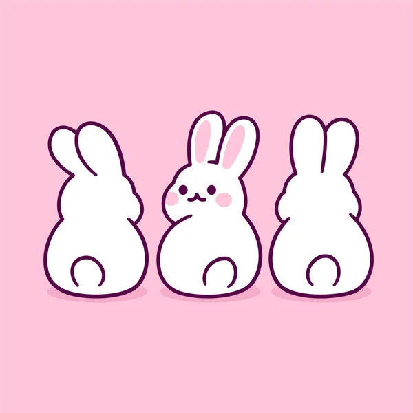 Mignon lapins de dessin animé — Image vectorielle