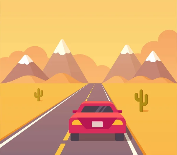 Carretera del desierto ilustración — Vector de stock