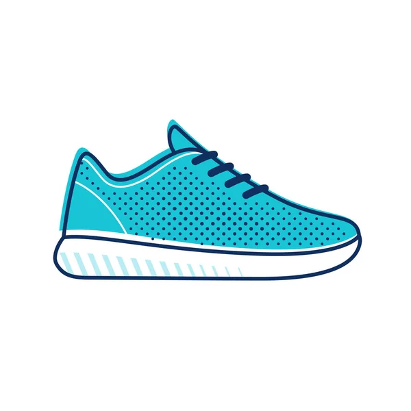 Moderne Minimale Laufschuh Ikone Einfacher Hellblauer Mesh Top Sneaker Isolierte — Stockvektor