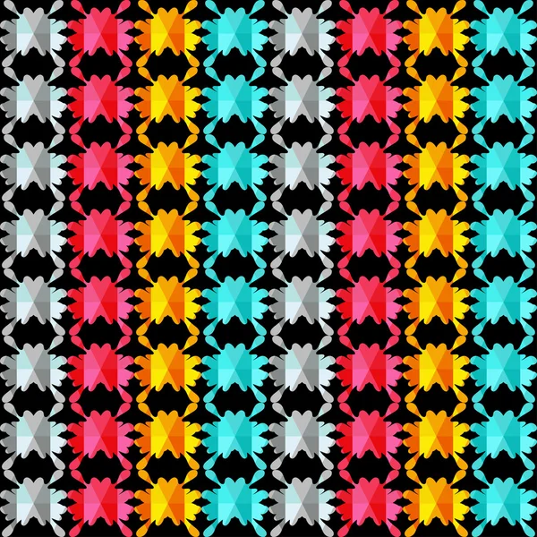 黒の背景に明るい抽象的な色シームレス パターン — ストックベクタ