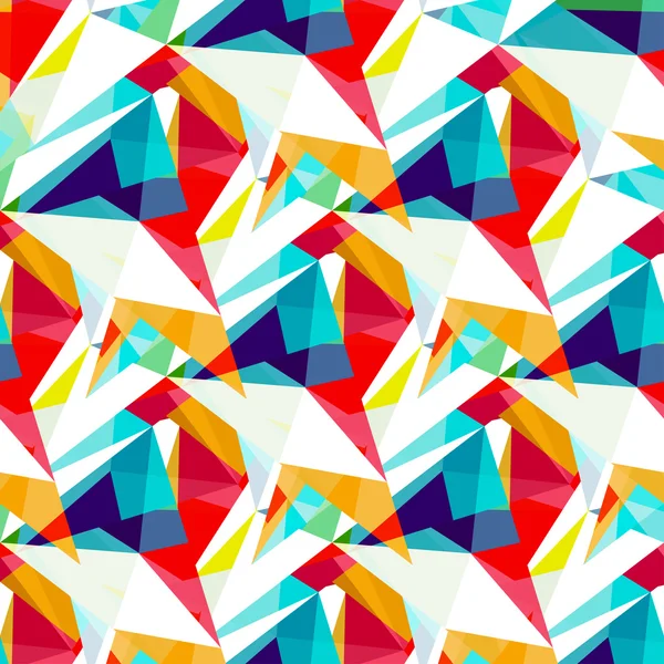 Segitiga-segitiga berwarna terang pola geometris mulus - Stok Vektor