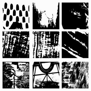 siyah grunge tasarım öğesi ayarla