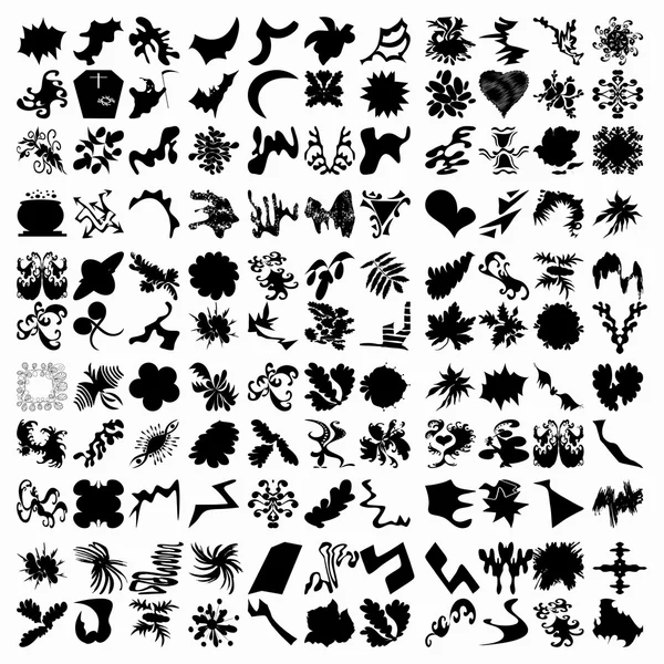 Conjunto de símbolos pretos abstratos para o seu design — Vetor de Stock