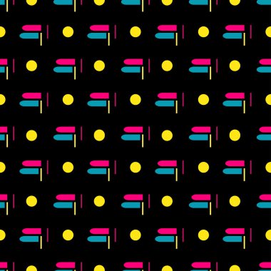 siyah bir zemin üzerine geometrik seamless modeli