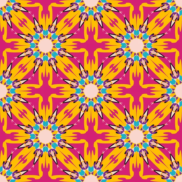 Mandala vintage tribal inconsútil patrón vector ilustración — Vector de stock