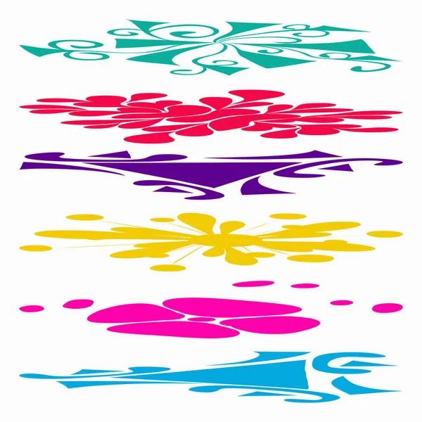 Красива колекція кольорових ліній Символи графіті Векторні ілюстрації — стоковий вектор
