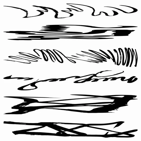 Ligne graffiti monochrome grunge texture collection d'illustration vectorielle — Image vectorielle