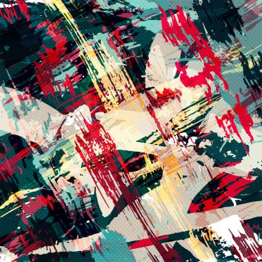 siyah bir arka plan üzerinde renkli grafiti soyut desen