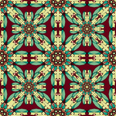 açık renkli vintage etnik süs vektör çizim üzerinde nazik seamless modeli