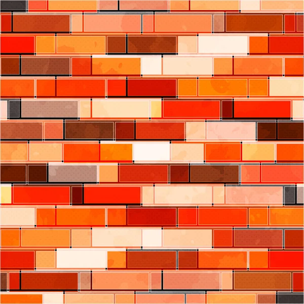 Orange brick wall geometric pattern — Stock Vector