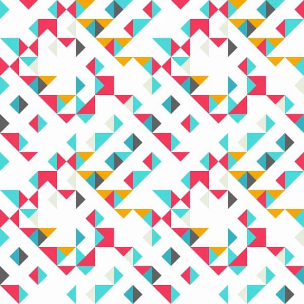 Pequenos triângulos coloridos em um fundo branco sem costura padrão — Vetor de Stock