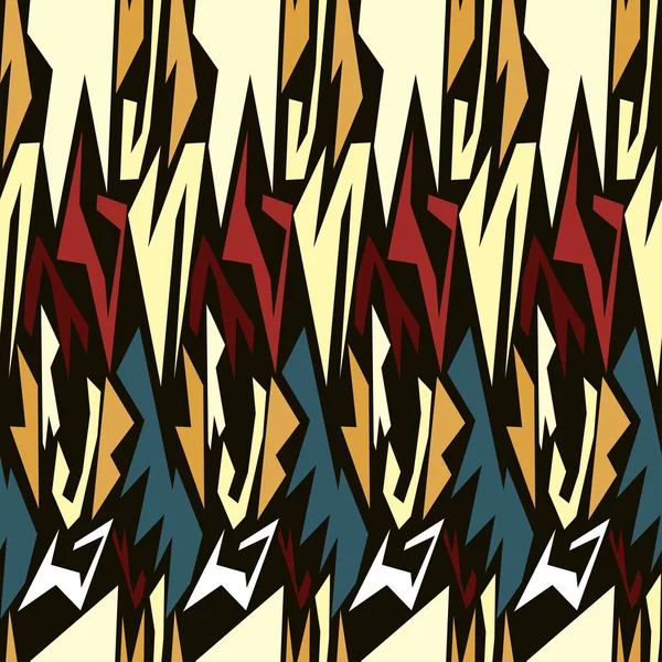Graffiti polygones colorés motif sans couture — Image vectorielle