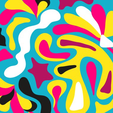 psychedelic grafiti desen vektör çizim renkli.