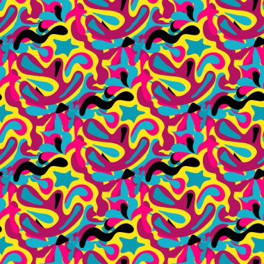 Psychedelic sorunsuz grafiti desen tasarım için