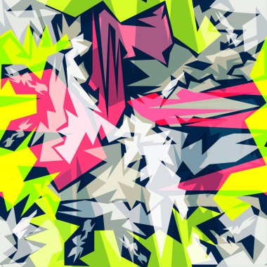 parlak grafiti geometrik seamless modeli grunge etkisi