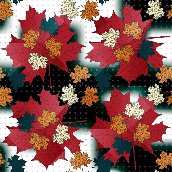 Maple leaf color seamless pattern — Stock Vector