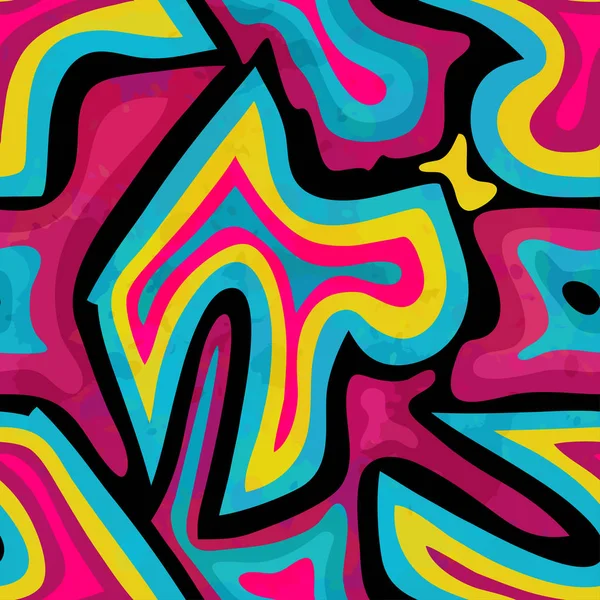 Graffiti abstrakte nahtlose Muster Grunge Effekt Vektor Illustration — Stockvektor
