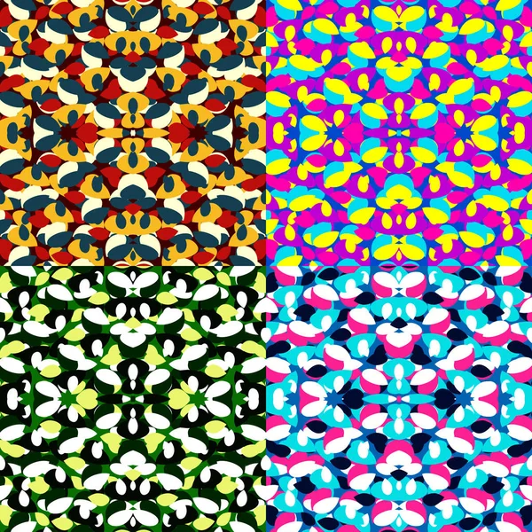 Kollektion farbiger geometrischer, nahtloser Hintergründe — Stockvektor