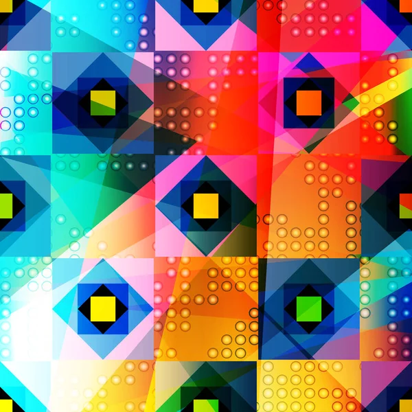 Pola warna abstrak geometris psikedelik - Stok Vektor