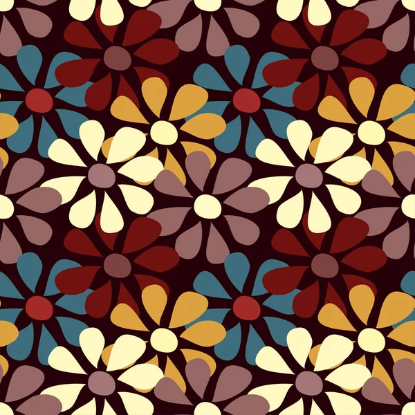 Vzor bezešvé malých barevných květin — Stockový vektor