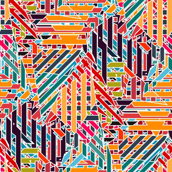 シームレスな幾何学模様のカラフルな明るい色の線 — ストックベクタ