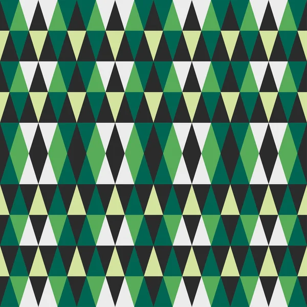 Patrón geométrico abstracto verde sin costura de triángulos — Vector de stock