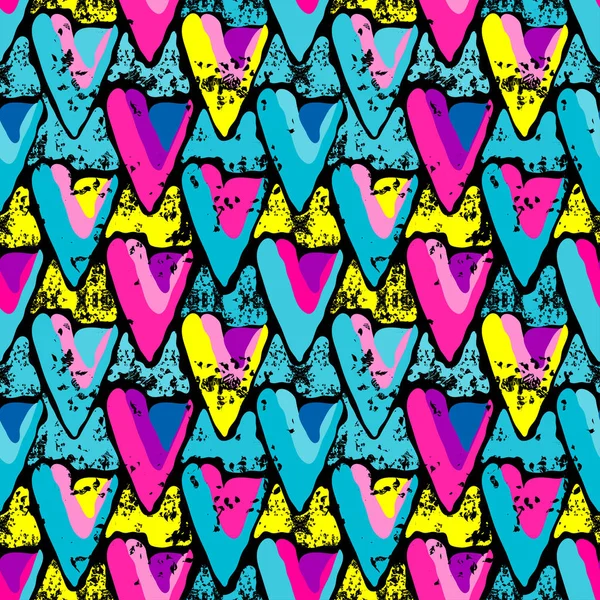 Grunge gekleurde graffiti naadloze patroon vectorillustratie — Stockvector