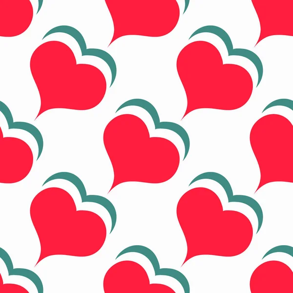 Бесшовный рисунок День святого Валентина красный фон сердца — стоковый вектор