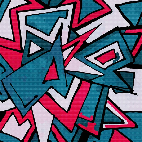 Absztrakt geometriai objektumok graffiti grunge hatás — Stock Vector