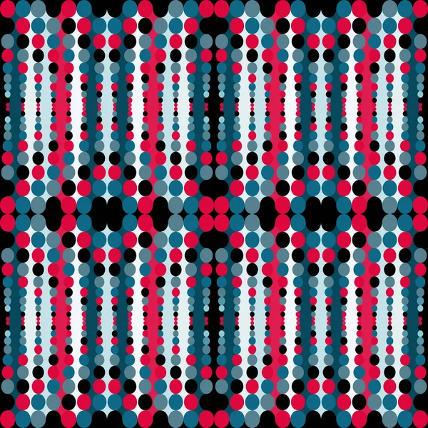 Abstracte geometrische psychedelische naadloze patroon op een zwarte achtergrond — Stockvector
