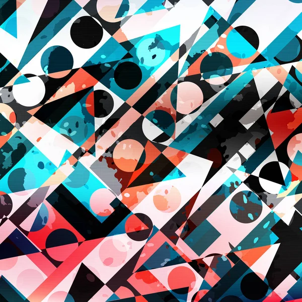 Farbige Kreise und Polygone geometrische abstrakte Muster — Stockvektor